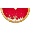 Kurt Adler 48 Inch Red And Gold Religious Tree Skirt