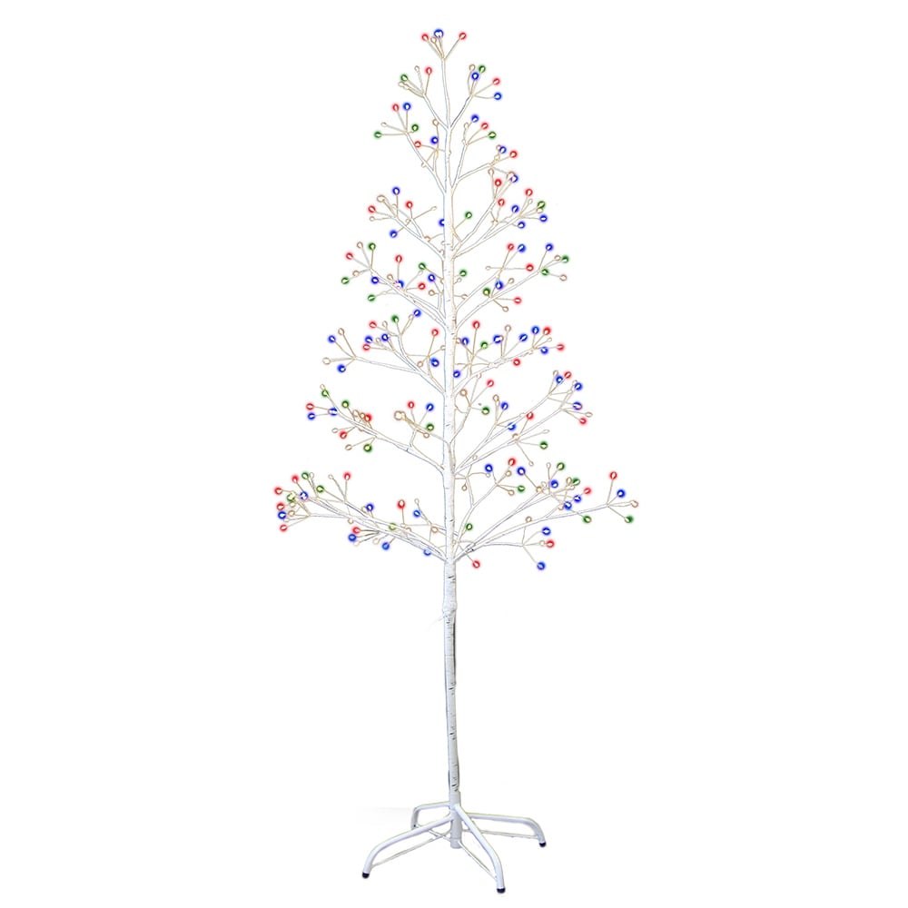 Kurt Adler 5 Foot White Birch Twig Tree With Multi Color 8 Function Lights 5