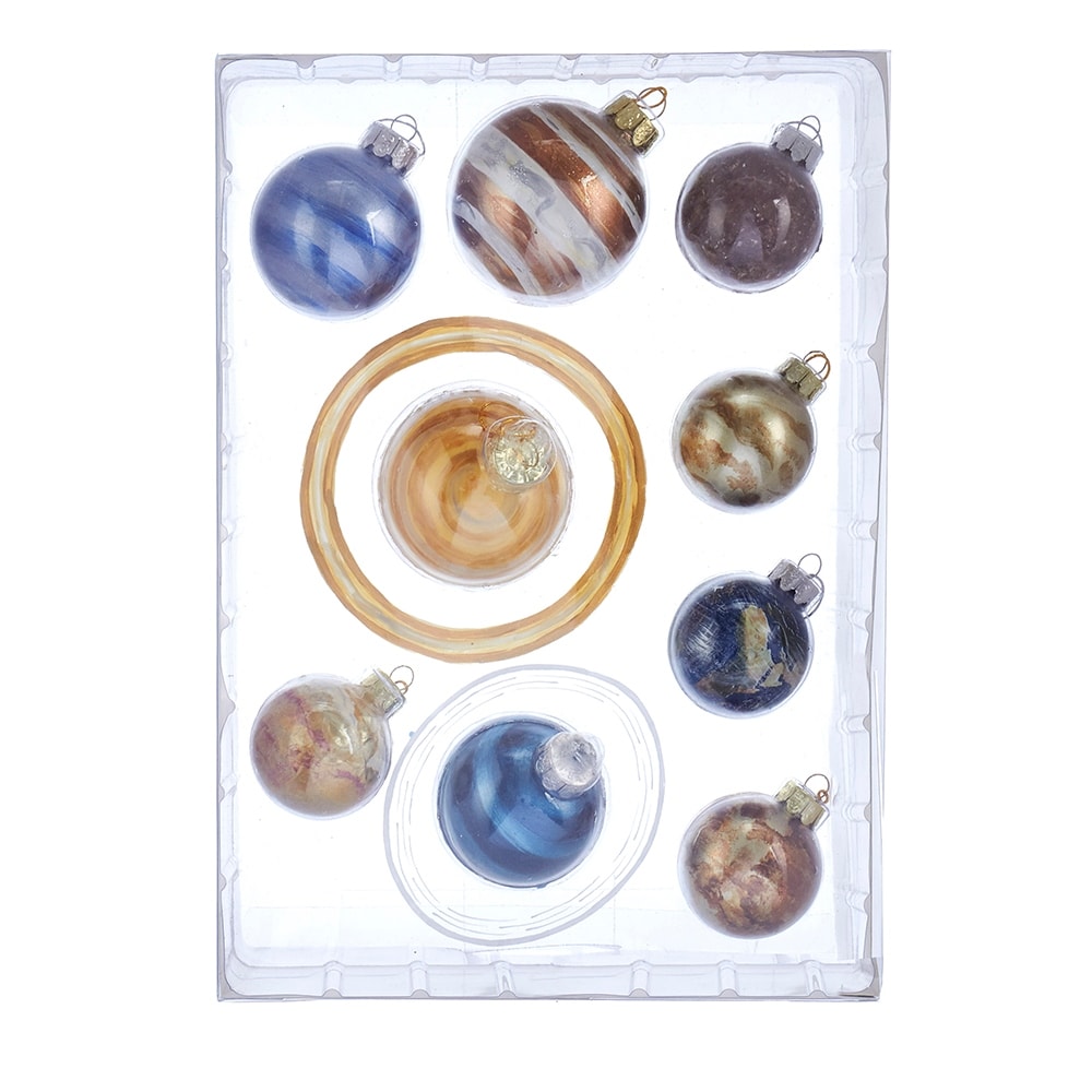 Kurt Adler 50 70Mm Noble Gems Planet Solar System 9 Piece Set