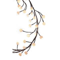 Kurt Adler 6 Feet Brown Garland Warm White Cotton Ball 48 Light Led Brown White 6