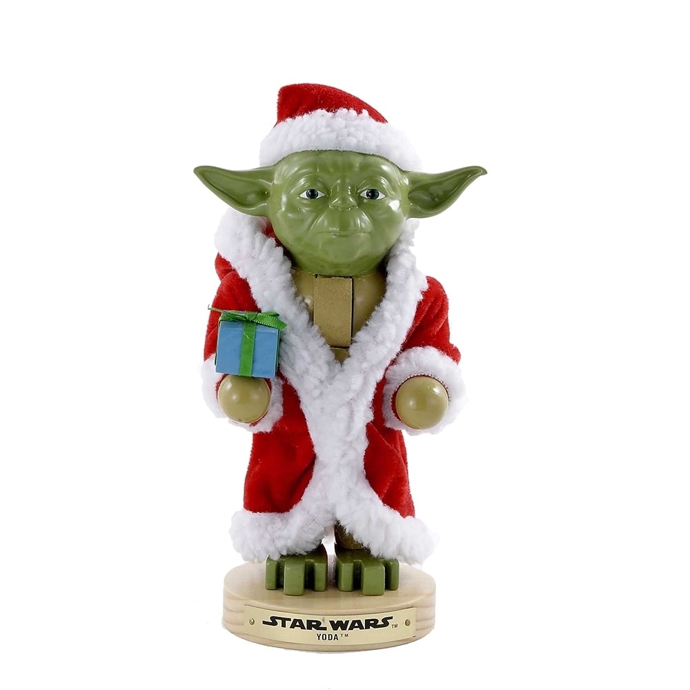 Kurt Adler 9 Inch Yoda In Santa Robe Nutcracker