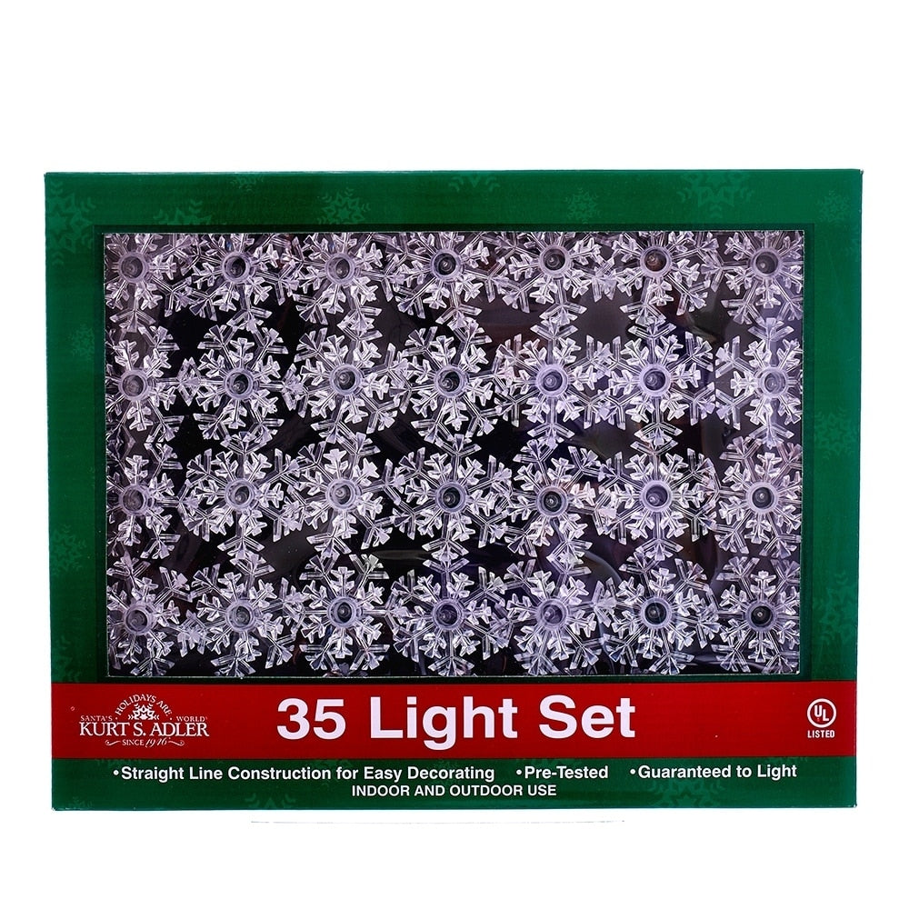 Kurt Adler Indoor Outdoor Ul 35 Light Double Layer Snowflake Reflector Set