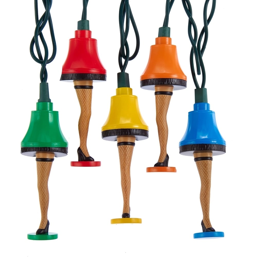 Kurt Adler Ul 10 Light A Christmas Story Colorful Leg Lamp Light Set