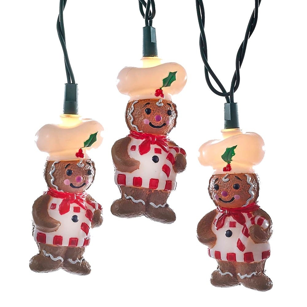 Kurt Adler Ul 10 Light Gingerbread Light Set 11.5