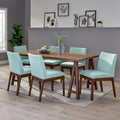 Kwame Mid Century Modern 7 Piece Dining Set With A Frame Table By Christopher Knight Home