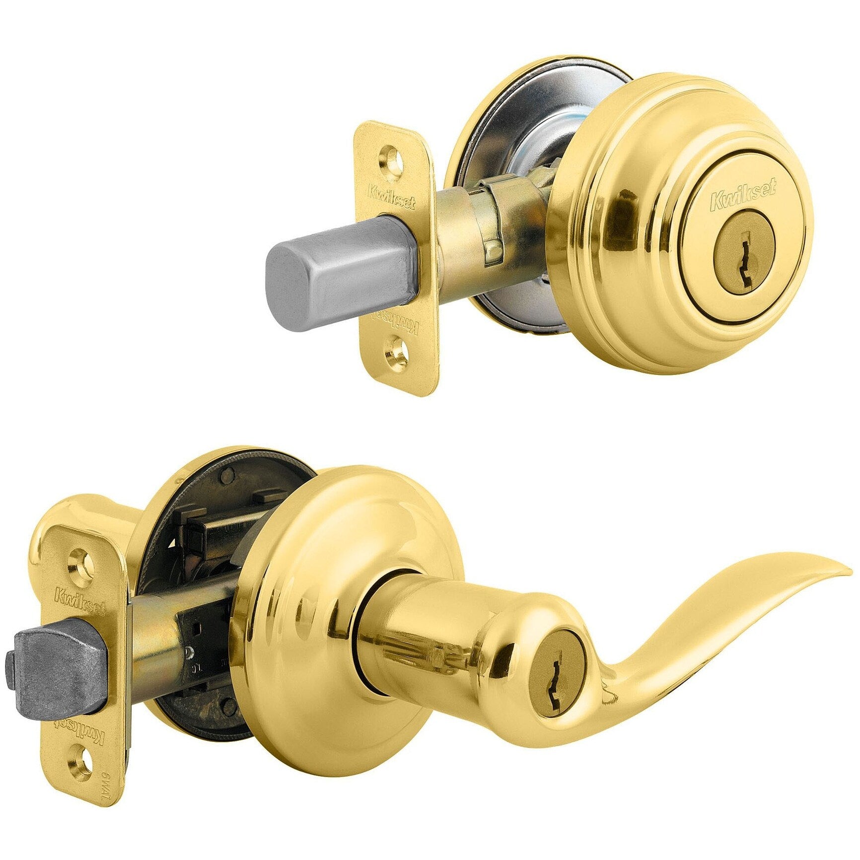 Kwikset 991Tnl Tustin Keyed Leverset With Single Cylinder Deadbolt Combo Pack Featuring Smartkey