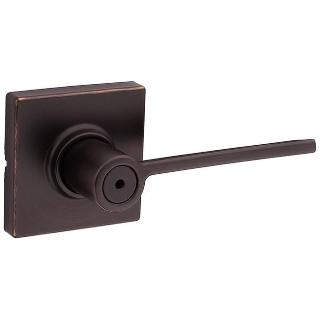 Kwikset 300Lrlsqt Ladera Privacy Door Lever Set With Square Rose
