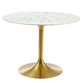 Kylee Artificial Marble Gold Dining Table