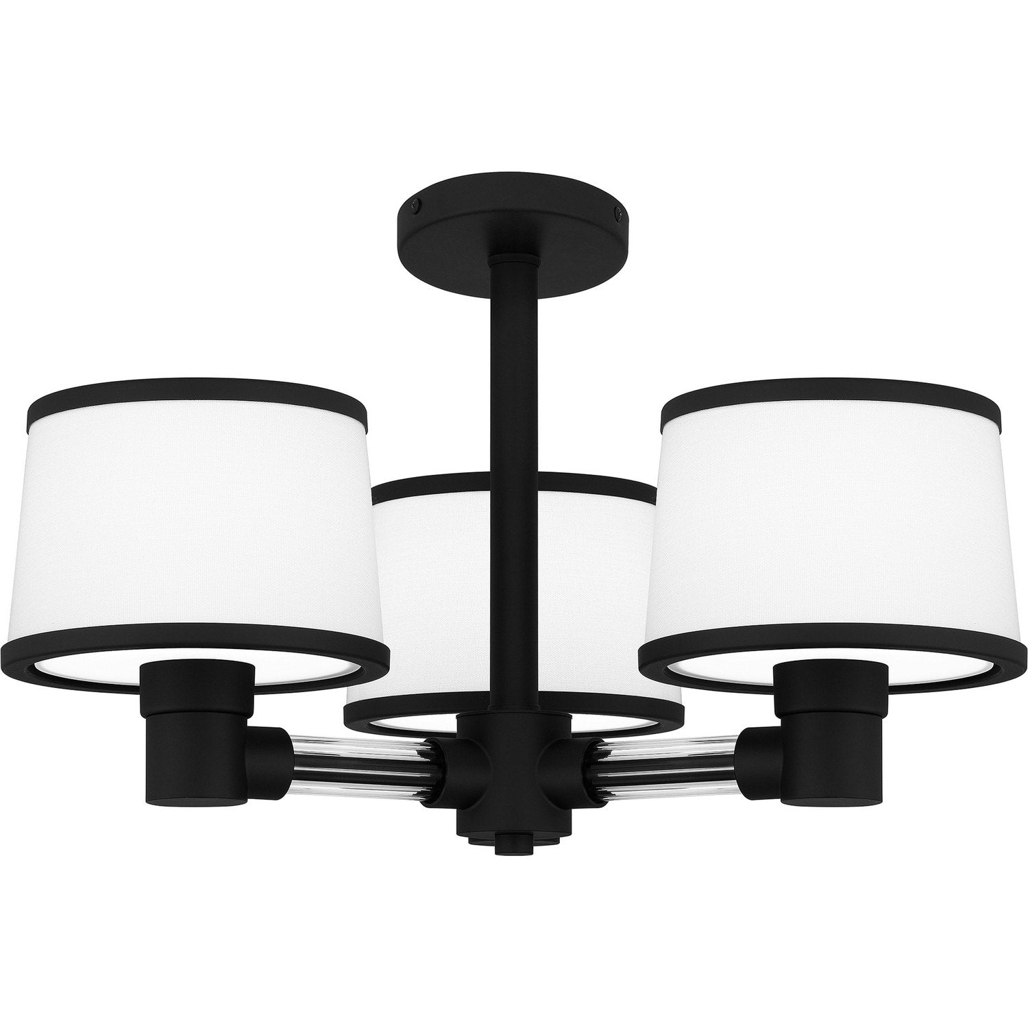 Kylen 3 Light Semi Flush Mount In Matte Black