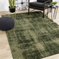 Broadway Green Distressed Hatching Rug