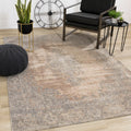 Curio Salmon Grey Vintage Border Rug 76 X 1010