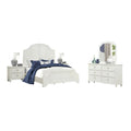 Kyna 5Pc Queen Bedroom Set Curved Louvre Antique White 2 Nightstands