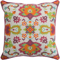 Kyna Floral Modern Bright Orange Feather Down Or Poly Filled Throw Pillow 20 Inch