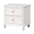 Kyna Nightstand 2 Drawers Classic Antique White Solid Wood 28 Inch