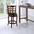 Kyoto Black Wood 24 Inch Swivel Stool