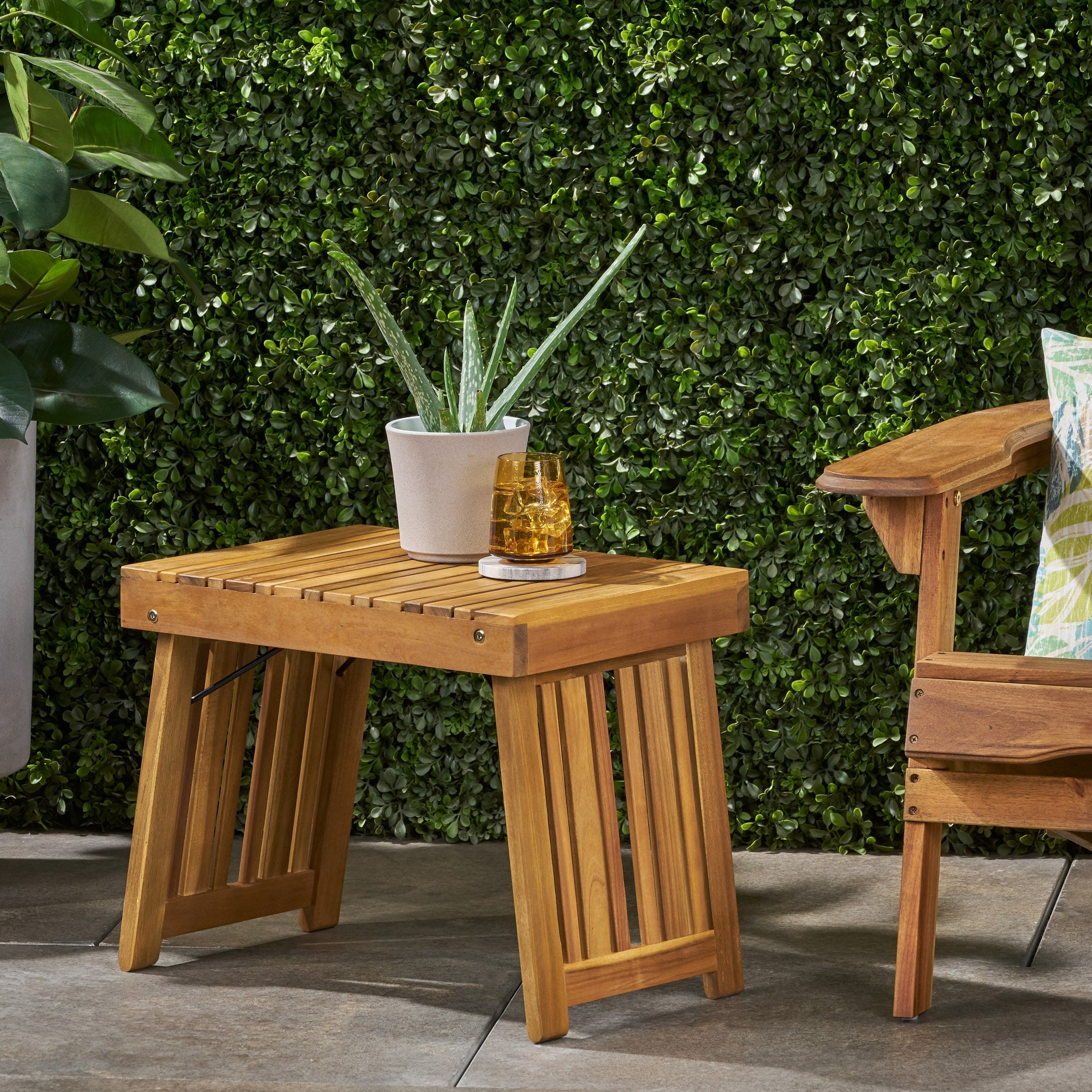 Kyoto Outdoor Acacia Wood Folding Side Table By Christopher Knight Home 21.50 W X 13.75 D X 16.00 H