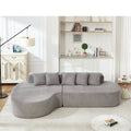 L Shape Boneless Couch For Living Room Curved Sectional Sofa Memory Foam Floor Sofa With 5 Pillows