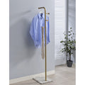 L Shape Coat Rack Gold Metal Contemporary Stand With Marble Base