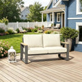 L Shaped Aluminum Loveseat 52 Wide With Cushions Outdoor Rust Free