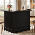 L Shaped Bar Table With Metal Footrest 4 Tier Home Bar Unit