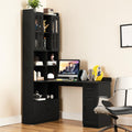 L Shaped Corner Computer Desk With Drawers Hutch And Bookshelf Modern Home Office Desk