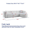 L Shaped Modular Sectional Sofa Comfy Chenille Boneless Cloud Couch Corner Deep Seat Sofa With 2 Throw Pillows