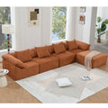 L Shaped Modular Sectional Sofa Oversized Chenille Convertible Sleeper Couch Comfy Deep Seat Cloud Sofa With Ottoman