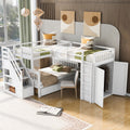 L Shaped Twin Over Full Bunk Bed With Desk Wardrobe 3 Drawers