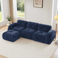 L Shaped Soft Velvet Fabric Boneless Sofa Tufted Design Ergonomic Design Bottom 32D High Density Sponge