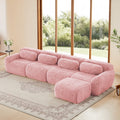 L Shaped Soft And Fluffy Plush Fabric Modular Sectional Sofa Couches