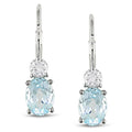 Miadora Sterling Silver Blue Topaz And Created White Sapphire Earrings