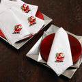 Embroidered Santa Hemstitched Napkin Set Of 4