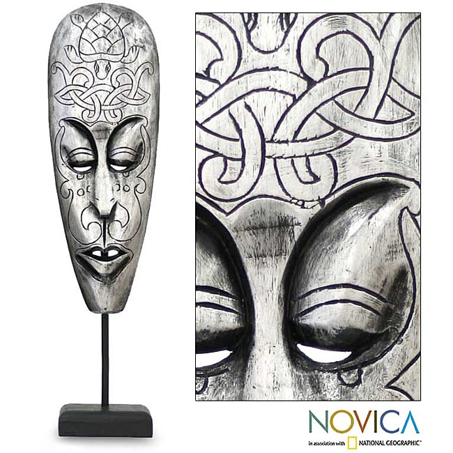 Handcrafted Albesia Wood Lombok Turtle Mask Indonesia