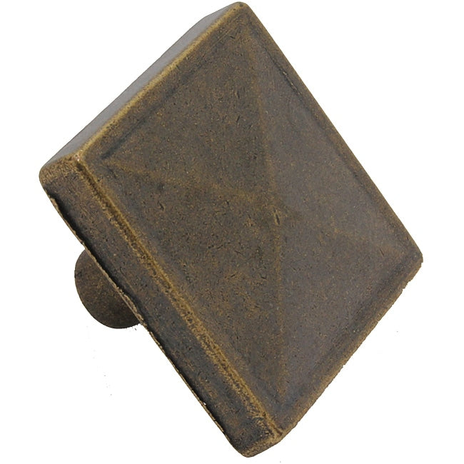 Gliderite 1.125 Inch Antique Brass Square Pyramid Cabinet Knobs Pack Of 25 Multicolor