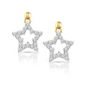 14K Two Tone Gold 1 4Ct Tdw Diamond Star Earrings H I I1 I2