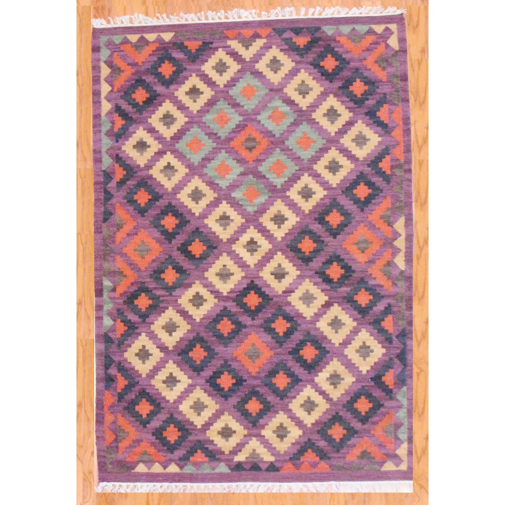 Handmade Herat Oriental Indo Wool Kilim Rug India 4 X 6