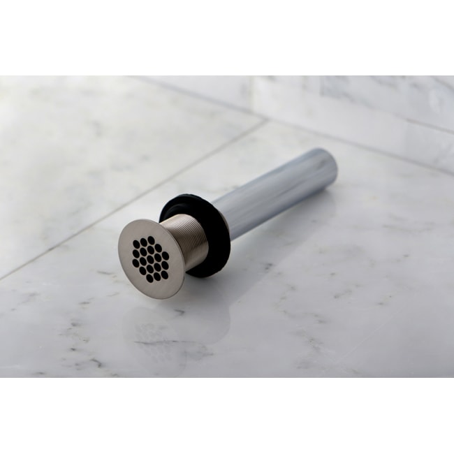 Vessel Sink Satin Nickel Grid Drain Without Overflow