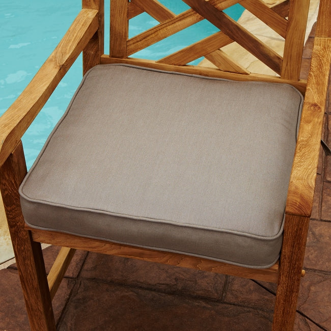 Clara Taupe 19 Inch Square Outdoor Sunbrella Chair Cushion