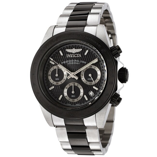 Invicta Mens 6934 Speedway Quartz Chronograph Grey Dial Watch Black