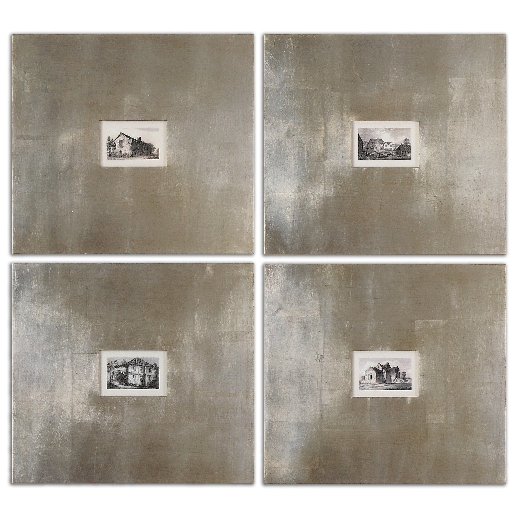 Uttermost Historical Buildings Framed Art Set 4