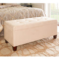 Copper Grove Rezina Flip Top Tufted Beige Shoe Storage Ottoman
