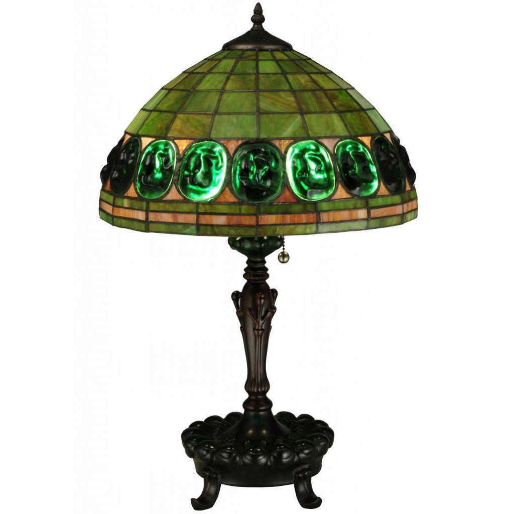 24 Inch Turtleback Green Table Lamp