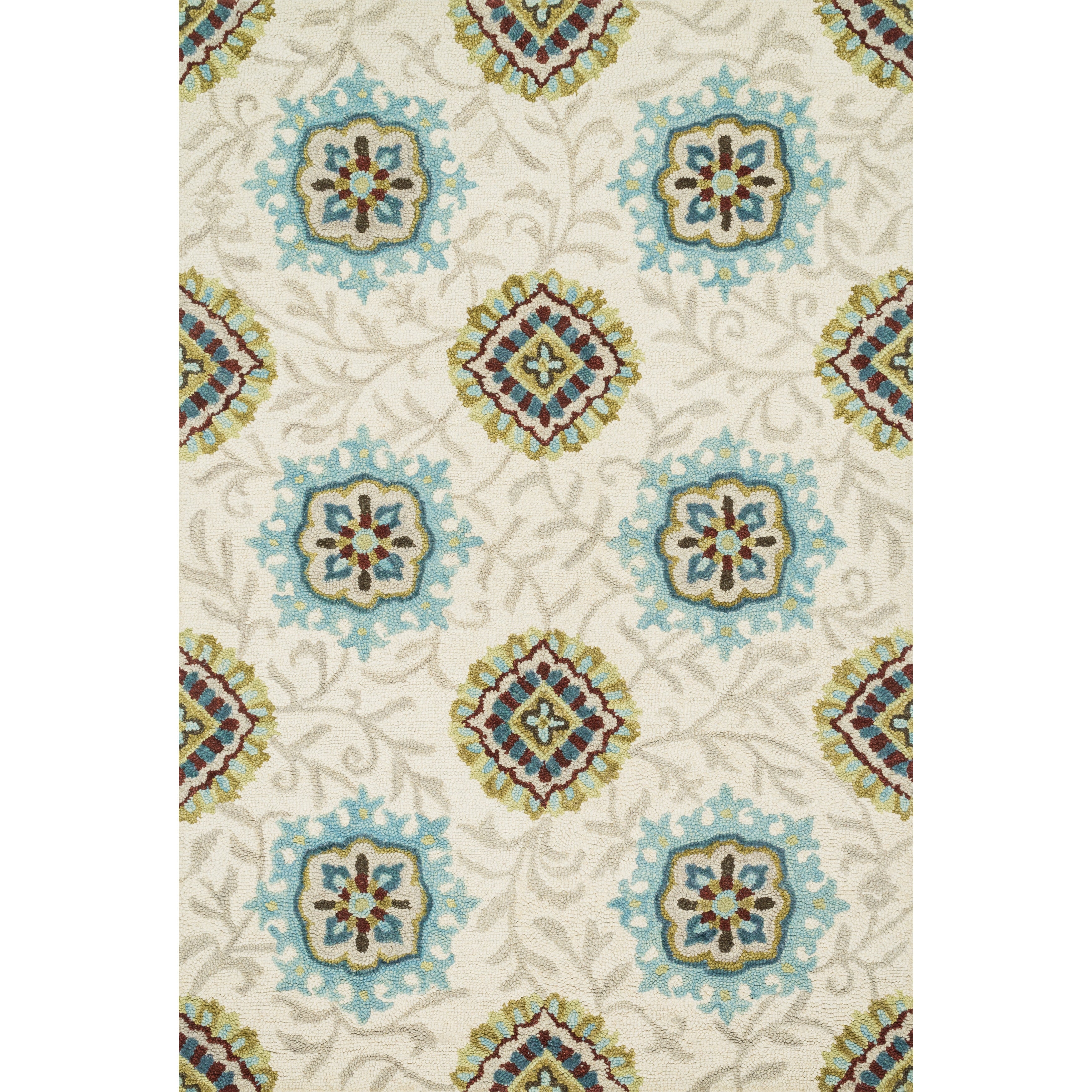 Hand Hooked Meadow Ivory Spa Wool Rug 710 X 110 710 X 11