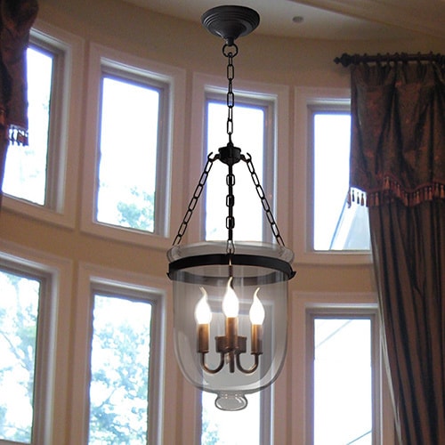Vashti 3 Light Clear Glass 12 Inch Chandelier With Bulbs