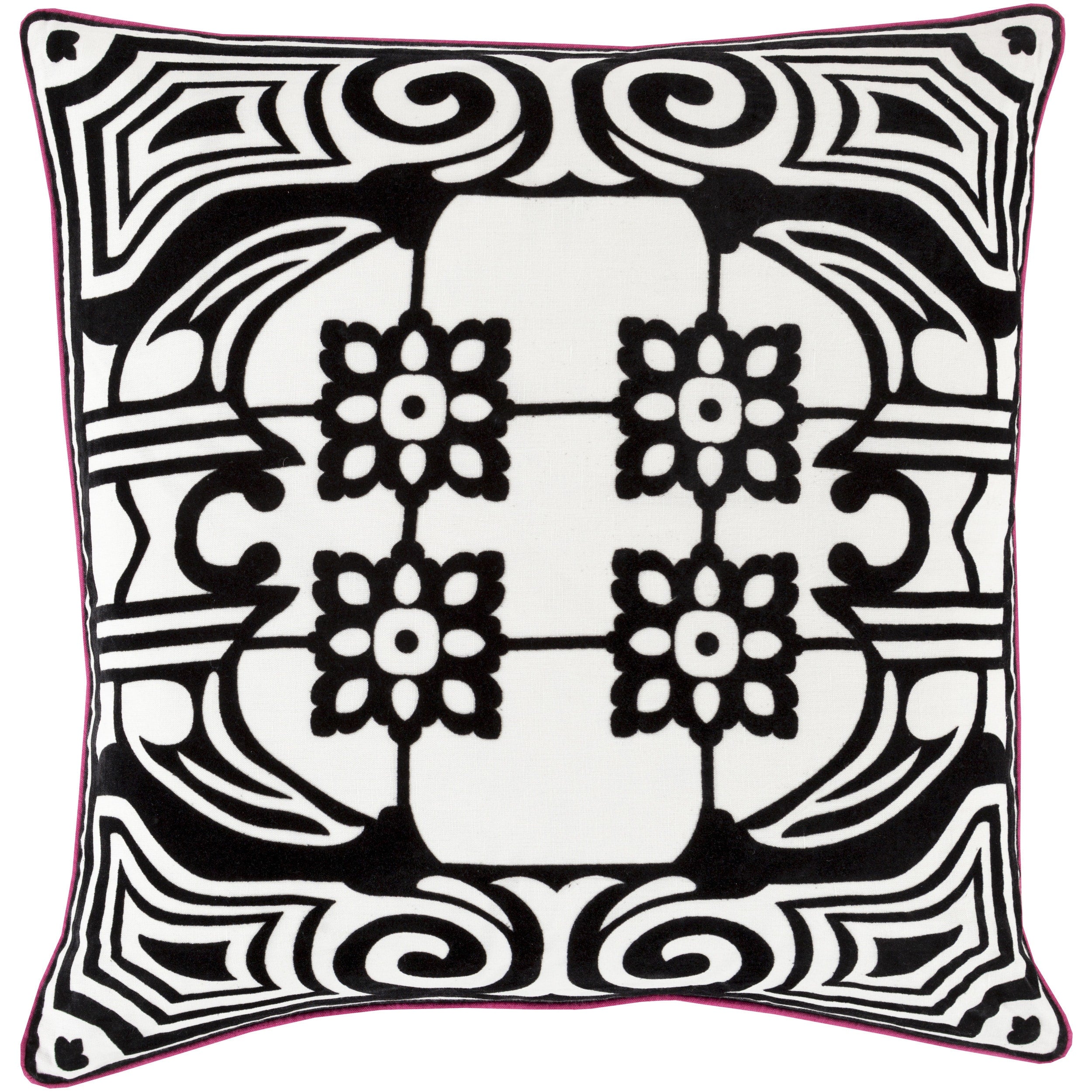 Decorative Allyson Floral Feather Down Or Poly Filled 20 Inch Throw Pillow