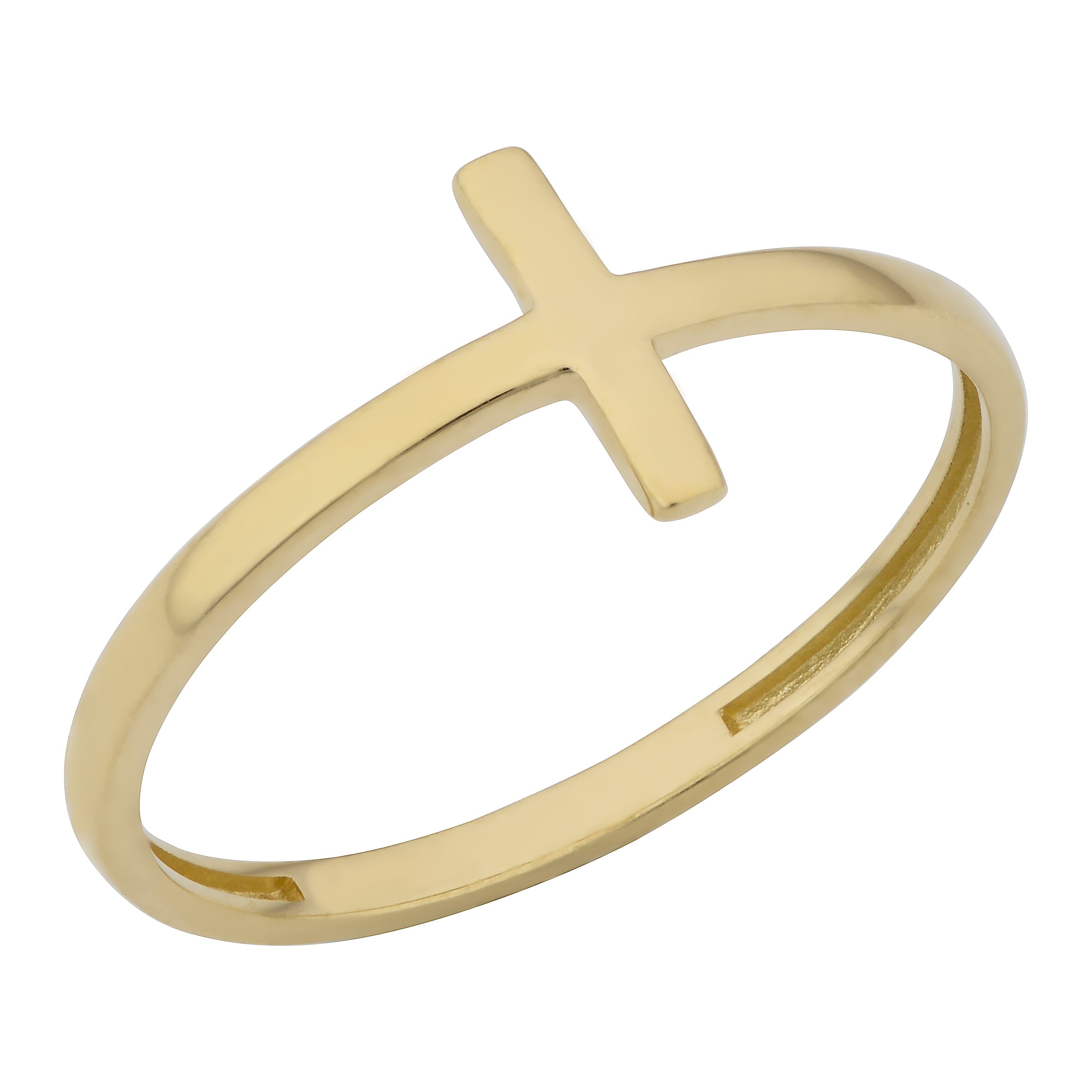 Fremada 10K Yellow Gold High Polish Cross Ring