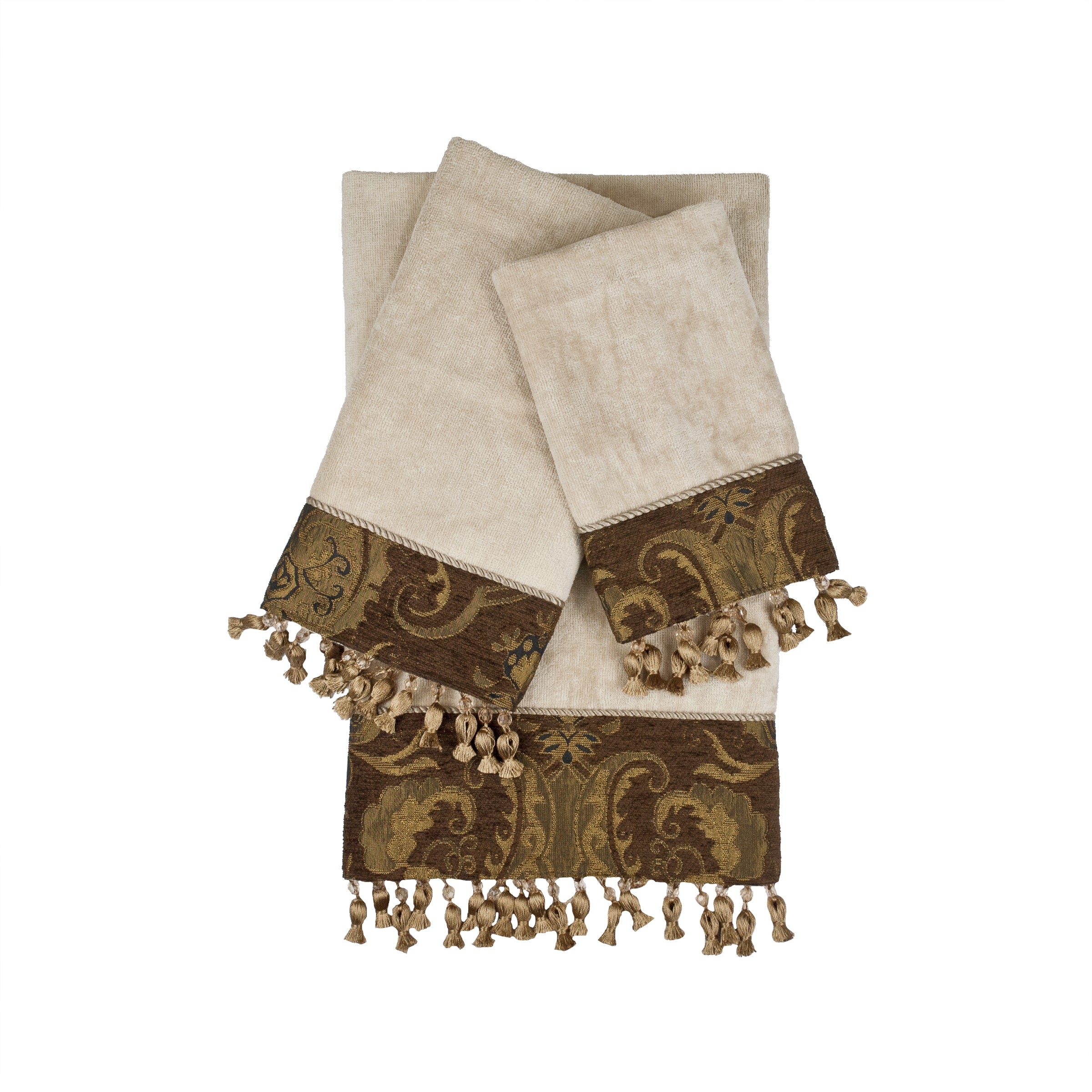 Sherry Kline China Art Brown 3 Piece Decorative Towel Set