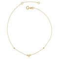 Fremada Italian 14K Yellow Gold Dragonfly Adjustable Length Anklet