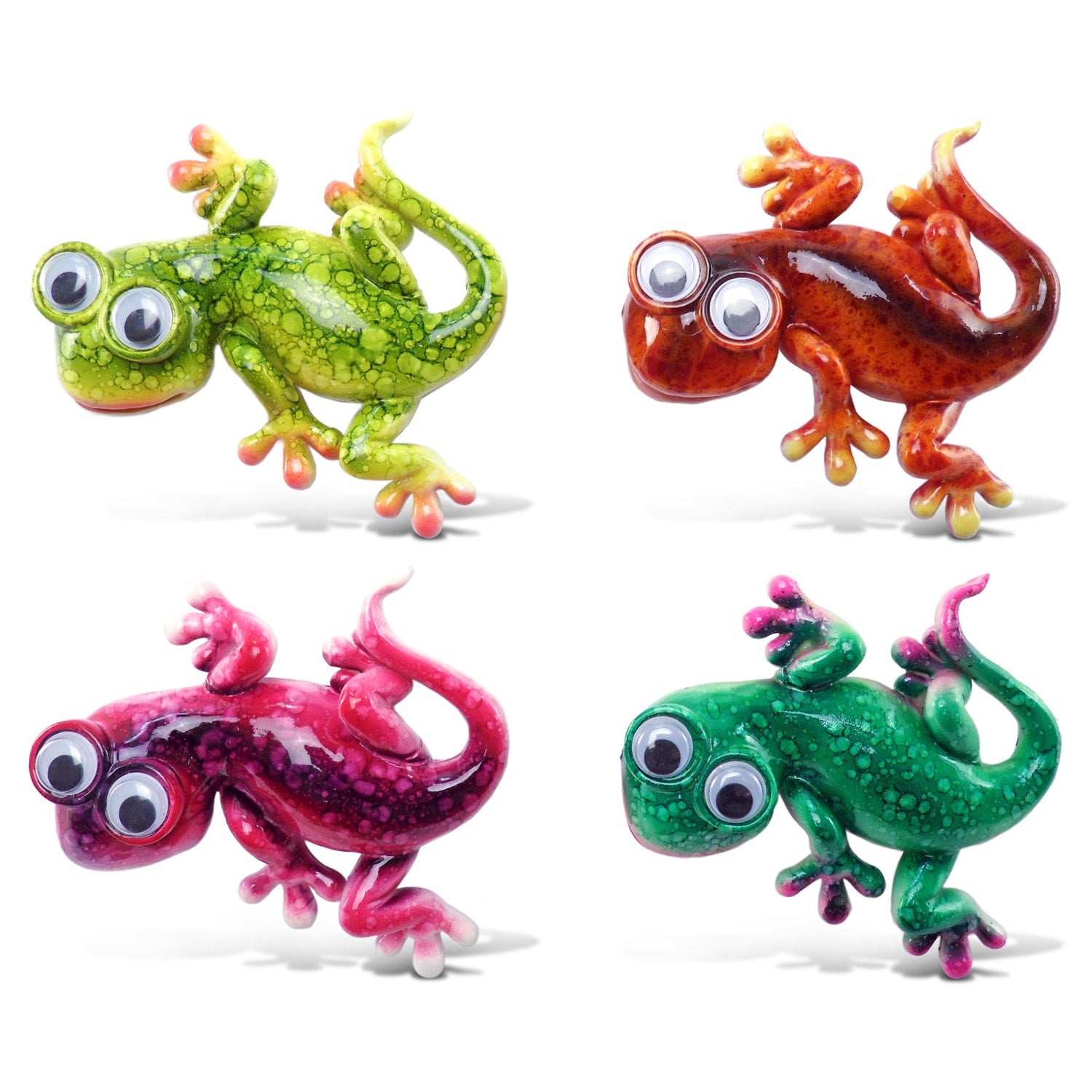 Gecko Bobble Eye Magnets Set Of 4