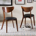 Baxton Studio Haides Mid Century Walnut Brown And Black Faux Leather Dining Chair